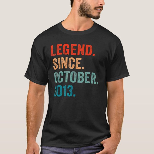 Camiseta Novena leyenda de cumpleaños de 9 años desde octub (Anverso)