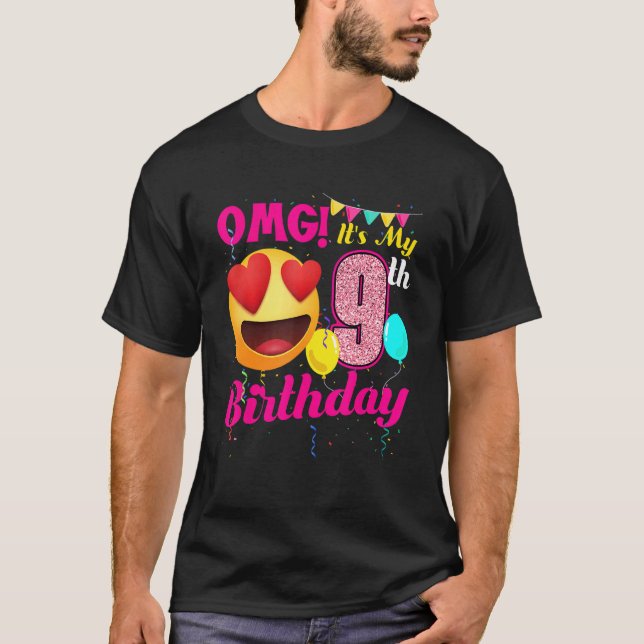 Camiseta Noveno Balón de cumpleaños 9 años cumpleaños (Anverso)