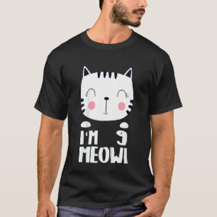 Camiseta Noveno Chica cumpleaños Kawi gato soy 9 Meowi 9 Ye