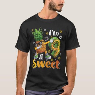 Camiseta Noveno Chica De Cumpleaños De Piña De 9 Años