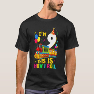 Camiseta Noveno Chicas de los Tren de Cumpleaños de 9 años,