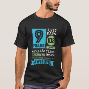 Camiseta Noveno cumpleaños 9 años 108 meses de edad