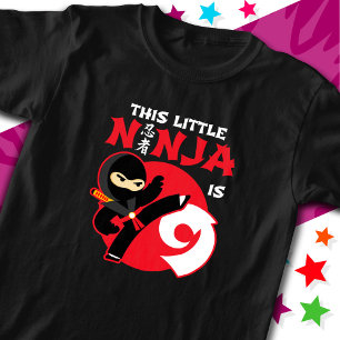 Camiseta Noveno cumpleaños 9 años Fiesta Niñita Ninja 9