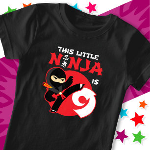 Camiseta Noveno cumpleaños 9 años Fiesta Niñita Ninja 9