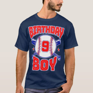 Camiseta Noveno cumpleaños Béisbol Gran Número Nueve Años B