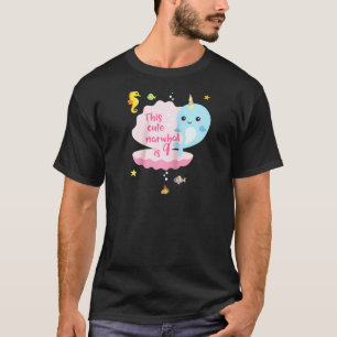 Camiseta Noveno cumpleaños Chica de 9 años Narwhal Sea Unic