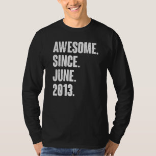 Camiseta Noveno cumpleaños de 9 años asombroso desde junio