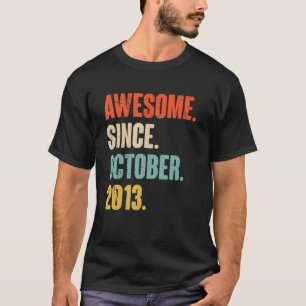 Camiseta Noveno cumpleaños de 9 años asombroso desde octubr