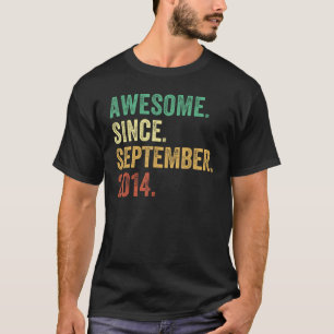 Camiseta Noveno cumpleaños de 9 años asombroso desde setiem