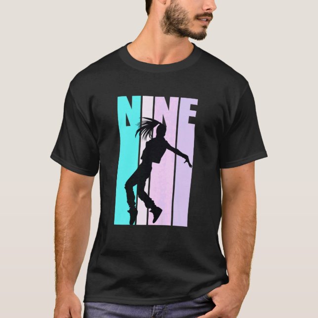 Camiseta Noveno cumpleaños de baile para Chicas Hiphop Danc (Anverso)
