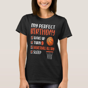 Camiseta Noveno cumpleaños de básquetbol de 9 años Novena f