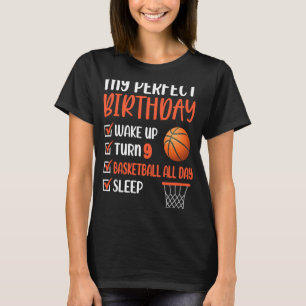 Camiseta Noveno cumpleaños de básquetbol de 9 años Novena f