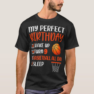 Camiseta Noveno cumpleaños de básquetbol de 9 años Novena f