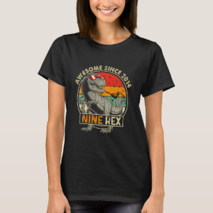 Camiseta Noveno cumpleaños de Dinosaurio Infantil de 9 años