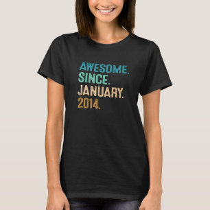 Camiseta Noveno cumpleaños de nueve años desde enero de 201
