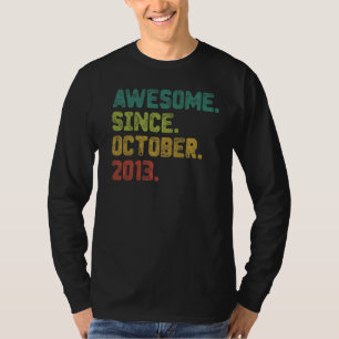 Camiseta Noveno cumpleaños de nueve años desde octubre de 2