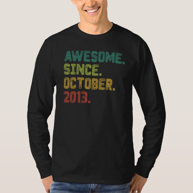 Camiseta Noveno cumpleaños de nueve años desde octubre de 2 (Anverso)