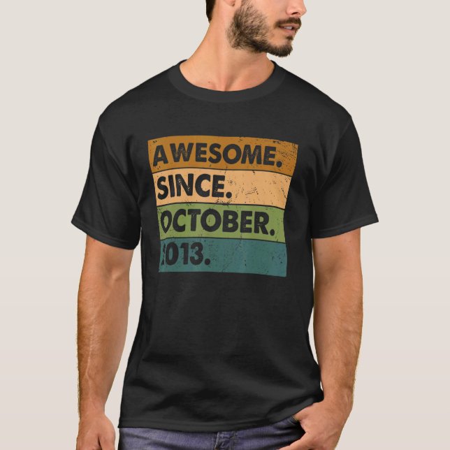 Camiseta Noveno cumpleaños increíble desde octubre de 2013  (Anverso)