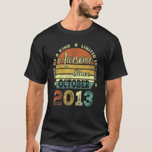 Camiseta Noveno cumpleaños increíble desde octubre de 2013 