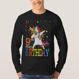Camiseta Noveno cumpleaños, unicornio, Chicas de 9 años
