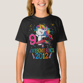 Camiseta Noveno cumpleaños unicornio impresionante desde 20