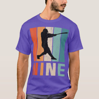Camiseta Noveno Jugador de Béisbol Retro Niños 9 años