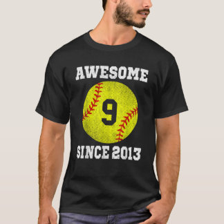Camiseta Noveno Jugador de Softbol de 9 años de antigüedad