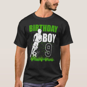 Camiseta Noveno tema del partido de cumpleaños de fútbol de
