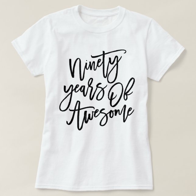 Camiseta Noventa años de escritura el | negra impresionante (Diseño del anverso)
