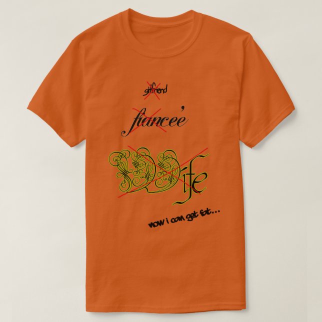Camiseta Novia a Fiancee a la esposa (Diseño del anverso)