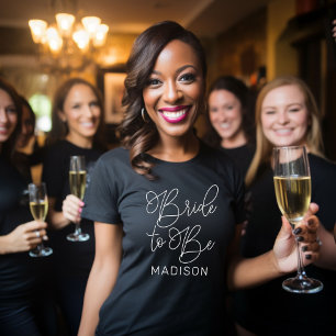 Camiseta Novia a ser blanca y moderna escritura de boda per