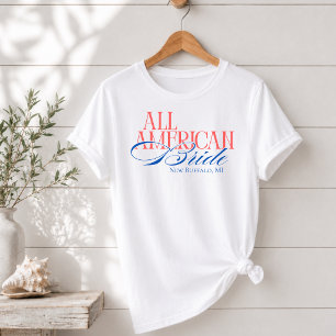Camiseta Novia Americana de Lujo en Letra Script Despedida