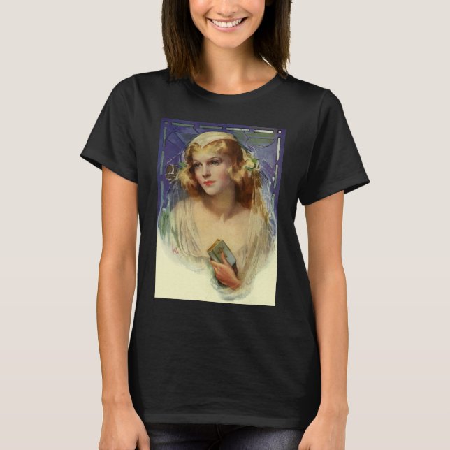 Camiseta Novia antigua sosteniendo una Biblia, Boda Religio (Anverso)