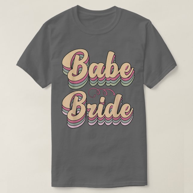 Camiseta Novia Babe Trendy Retro Cuadrilla Tribu Boda  (Diseño del anverso)