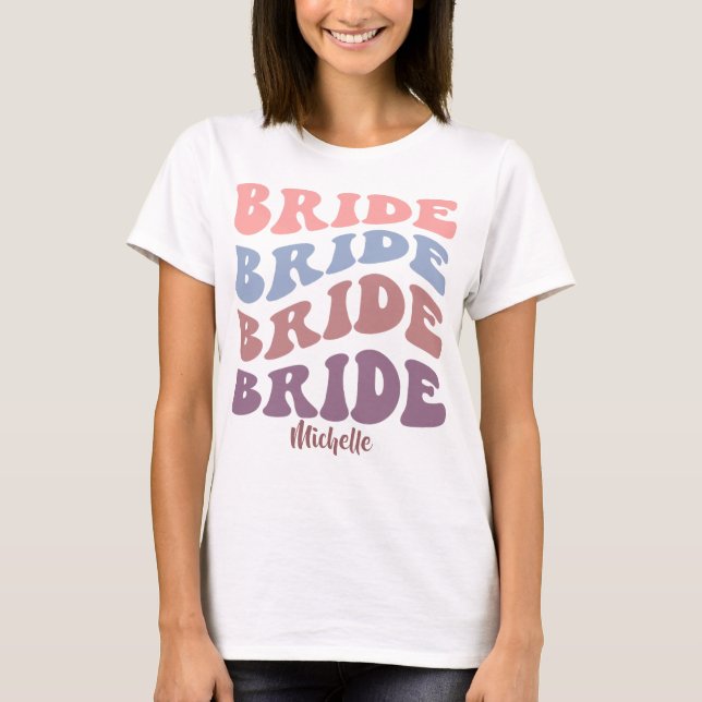 Camiseta Novia - Bachelorette/Fiesta Hen. Nombre modificabl (Anverso)