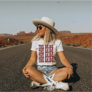 Camiseta Novia Burgundy Partida de Novias Personalizada