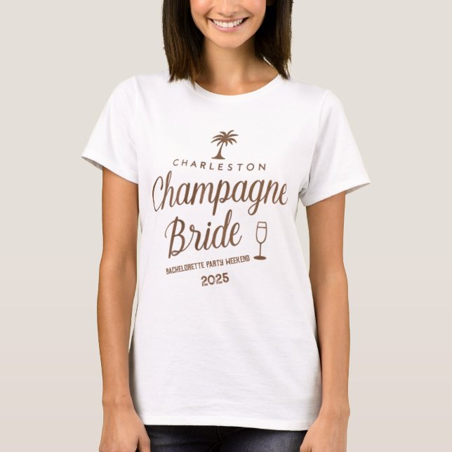 Camiseta Novia Champán de Charleston | Despedida de Soltera (Anverso)