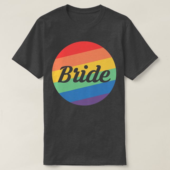 Camiseta Novia Colores Arcoíris Mujer LGBT Premium  (Diseño del anverso)