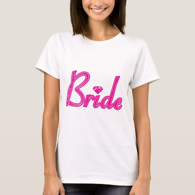 Camiseta Novia con Bling - rosa (Anverso)