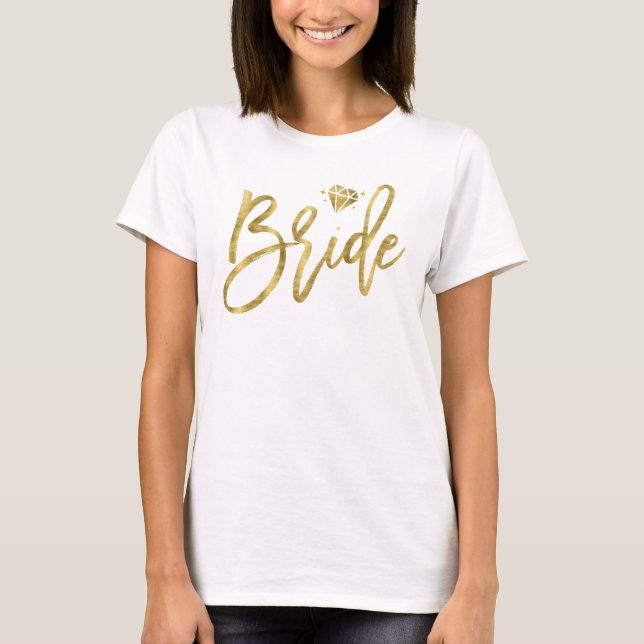 Camiseta Novia con brillante bachillerato blanco (Anverso)