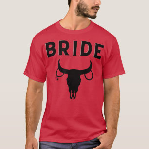 Camiseta Novia con cuernos y anillo, novia occidental, Teas