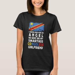 Camiseta Novia Congoleña Graciosa y Sarcástica Bandera de C