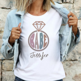 Camiseta Novia Cumpleaños de Novia Bebé Nombre Personalizad