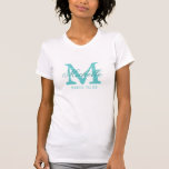 Camiseta Novia de encargo del monograma a ser turquesa de<br><div class="desc">Novia personalizada del monograma a ser colores de las azules turquesas y del blanco de las camisetas el |. Camisetas cones monograma con nombre de encargo en texto elegante de la escritura. Personalice para la novia, las damas de honor, el florista, la criada del honor, la matrona del honor, la...</div>