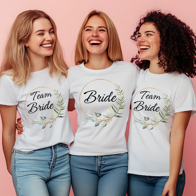 Camiseta Novia de equipo - Elegante diseño floral (Subido por el creador)