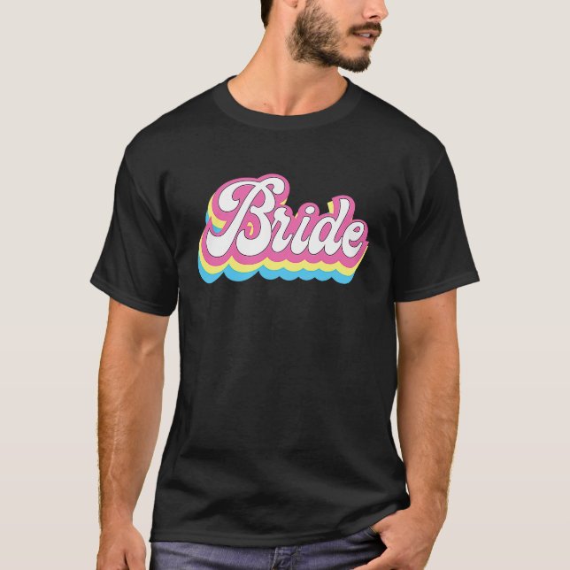 Camiseta Novia de fiesta de despedida de soltera retro boda (Anverso)