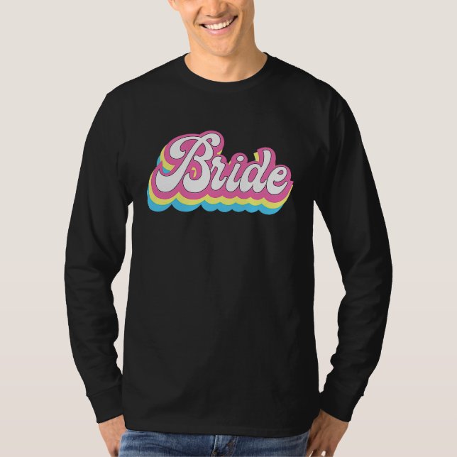 Camiseta Novia de fiesta de soltera retro boda (Anverso)