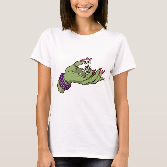 Camiseta Novia de Frankenstein con Skeleton Bow (Anverso)