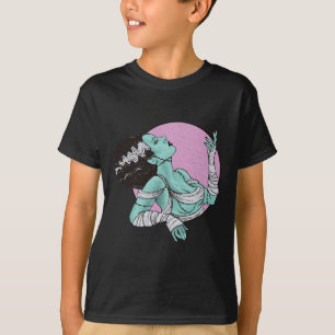 Camiseta Novia De Frankenstein Halloween Rosa Retro