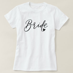 Camiseta Novia de letra corazón chic